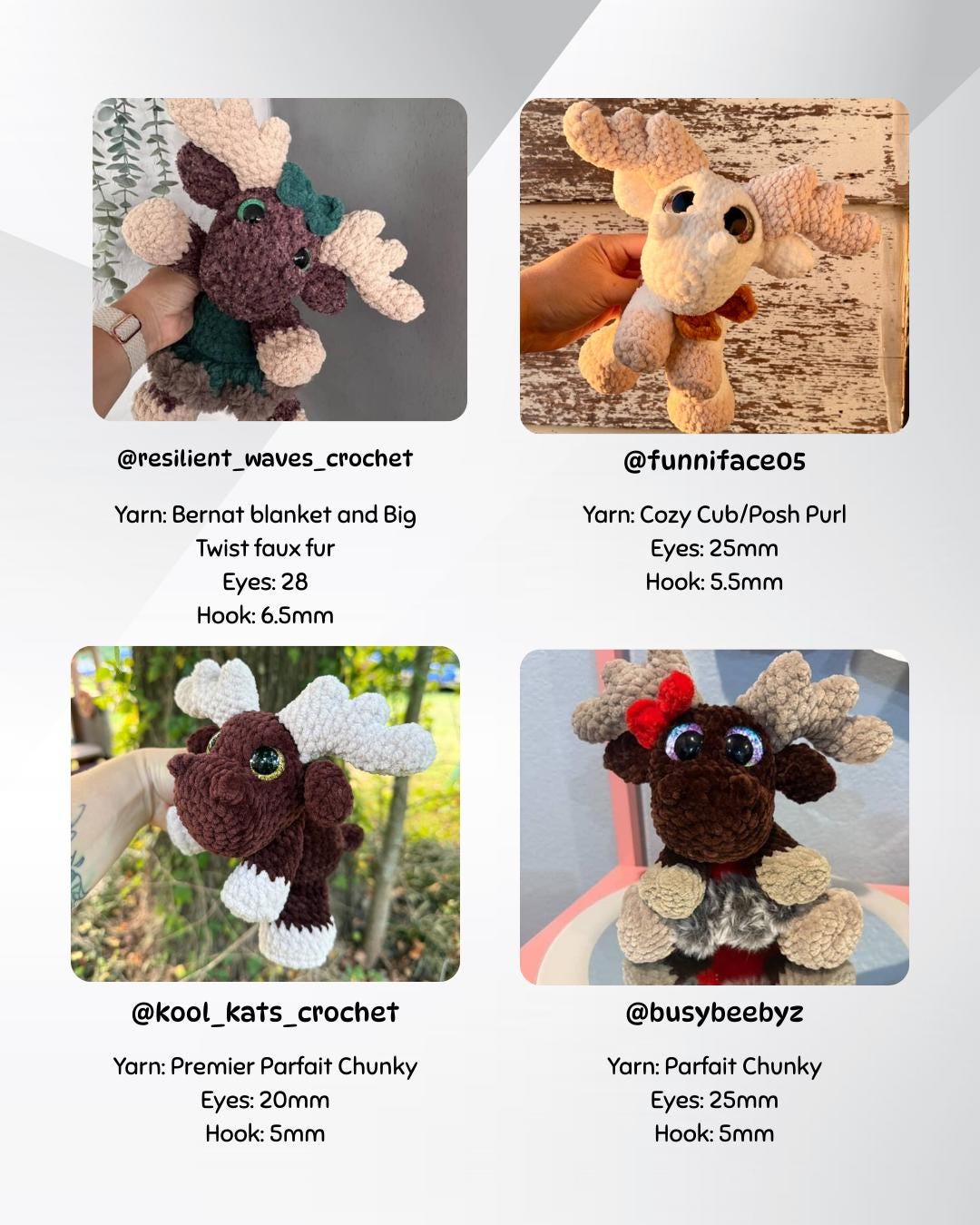 SnuggleBeansCrochet Melvin & Maple the Moose Crochet Pattern Advanced Intermediate PDF