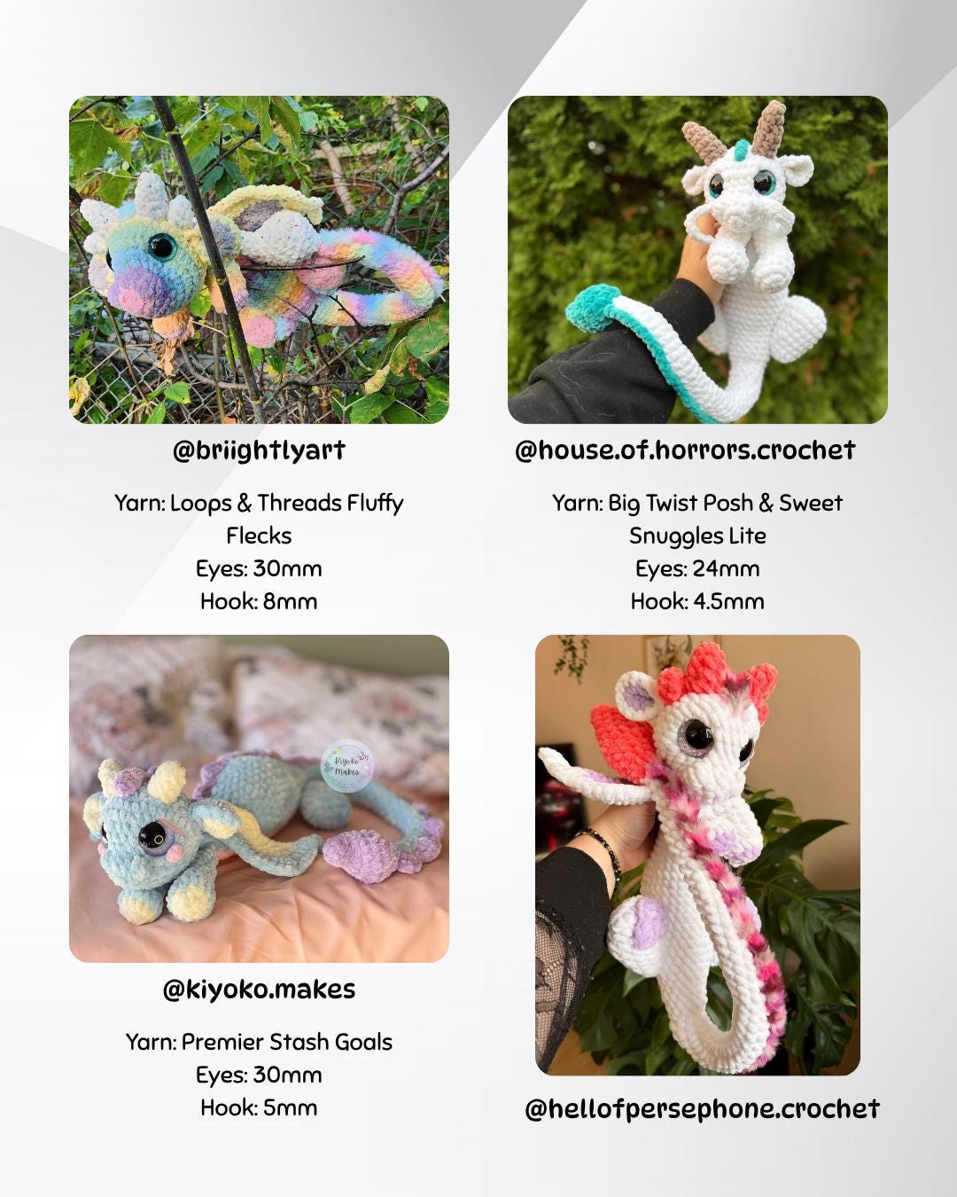 SnuggleBeansCrochet Eden the Cuddle Dragon Crochet Pattern PDF