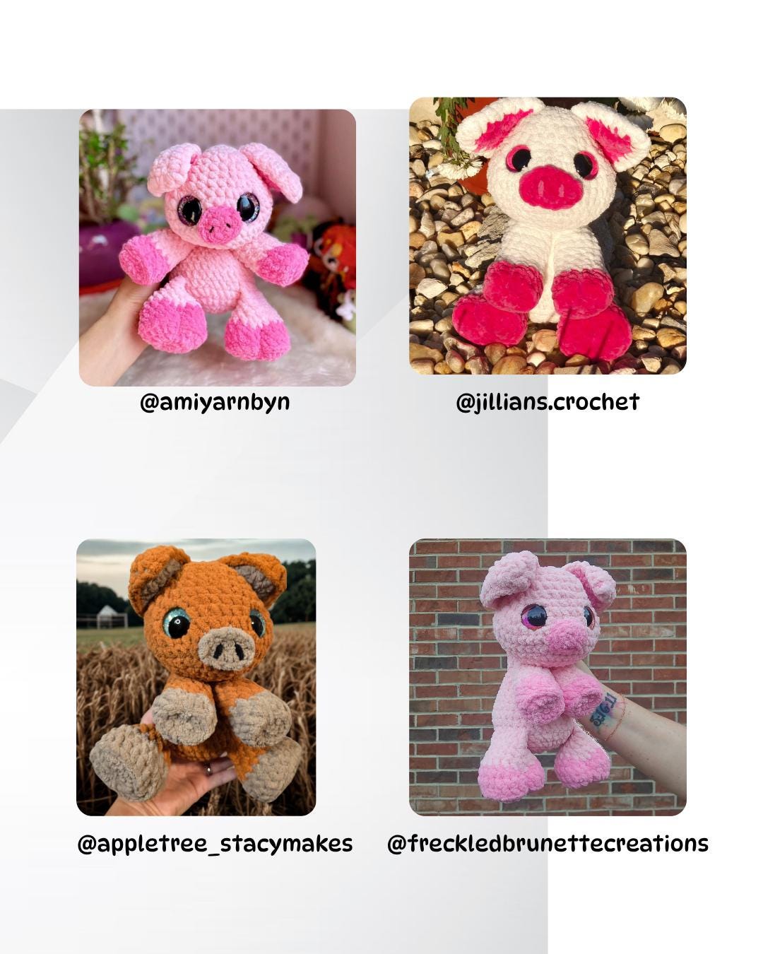SnuggleBeansCrochet Pipsy the Pig Crochet Pattern Intermediate PDF