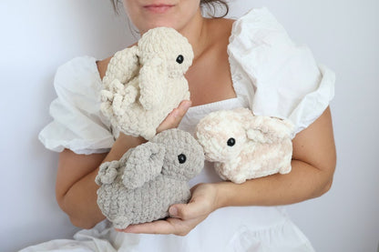Low-Sew Blanket Yarn Bunny Pattern | Instant Digital download PDF