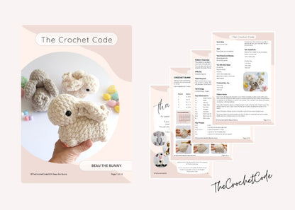 Low-Sew Blanket Yarn Bunny Pattern | Instant Digital download PDF