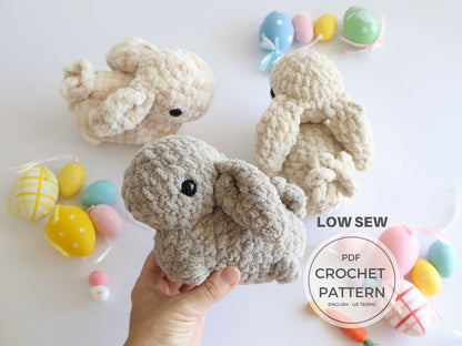 Low-Sew Blanket Yarn Bunny Pattern | Instant Digital download PDF