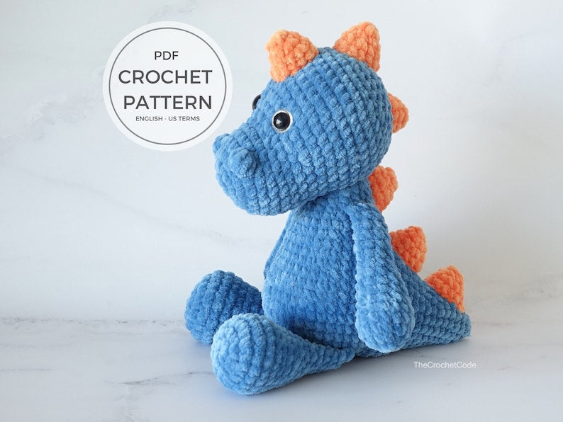 Large Dinosaur Amigurumi Pattern | Instant Digital download PDF