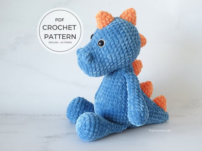 Large Dinosaur Amigurumi Pattern | Instant Digital download PDF