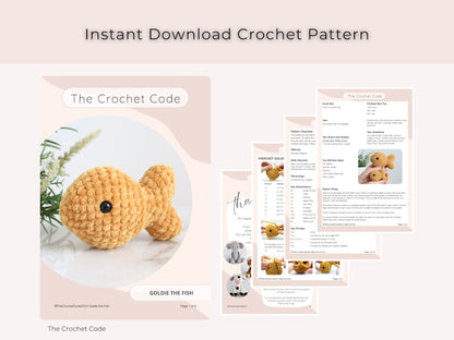 Low-Sew Goldfish Crochet Pattern | Instant Digital download PDF