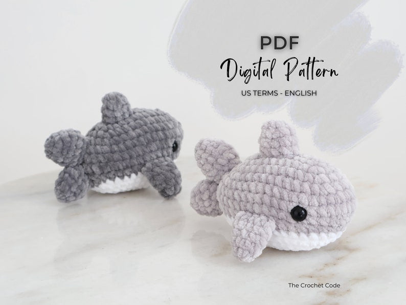 Storm the Baby Shark | Low-Sew Plushie Pattern | Instant Digital download PDF