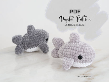 Storm the Baby Shark | Low-Sew Plushie Pattern | Instant Digital download PDF