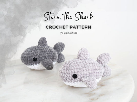 Storm the Baby Shark | Low-Sew Plushie Pattern | Instant Digital download PDF