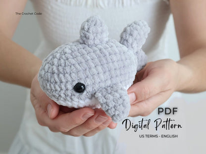 Storm the Baby Shark | Low-Sew Plushie Pattern | Instant Digital download PDF
