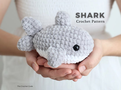Storm the Baby Shark | Low-Sew Plushie Pattern | Instant Digital download PDF