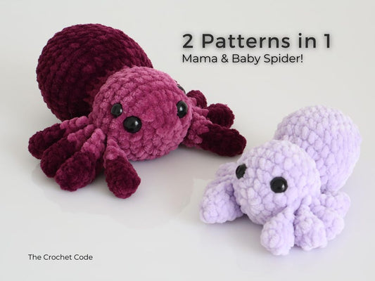 2-in-1 Spider Family Low-Sew Pattern | Instant Digital download PDF