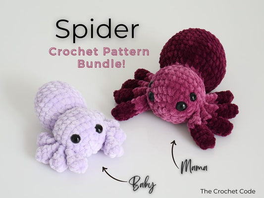 2-in-1 Spider Family Low-Sew Pattern | Instant Digital download PDF
