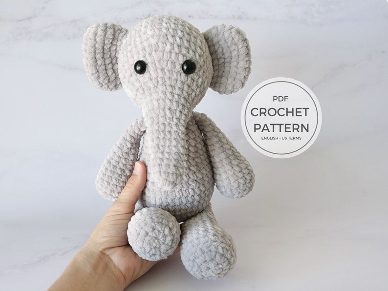 Plush Elephant Amigurumi Pattern | Instant Digital download PDF