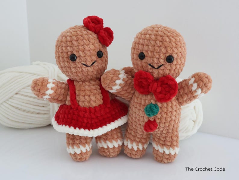 Gingerbread Couple: 2-in-1 Low-Sew Pattern | Instant Digital download PDF