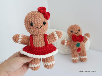 Gingerbread Couple: 2-in-1 Low-Sew Pattern | Instant Digital download PDF