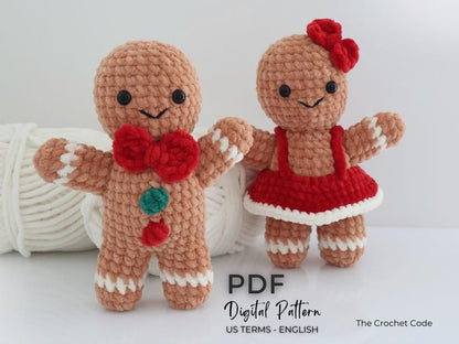 Gingerbread Couple: 2-in-1 Low-Sew Pattern | Instant Digital download PDF