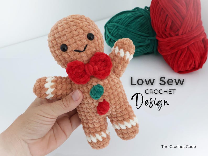 Gingerbread Couple: 2-in-1 Low-Sew Pattern | Instant Digital download PDF