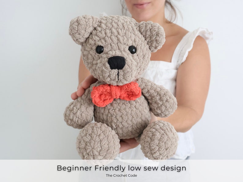 Large Low-Sew Plush Bear Pattern | Instant Digital download PDF