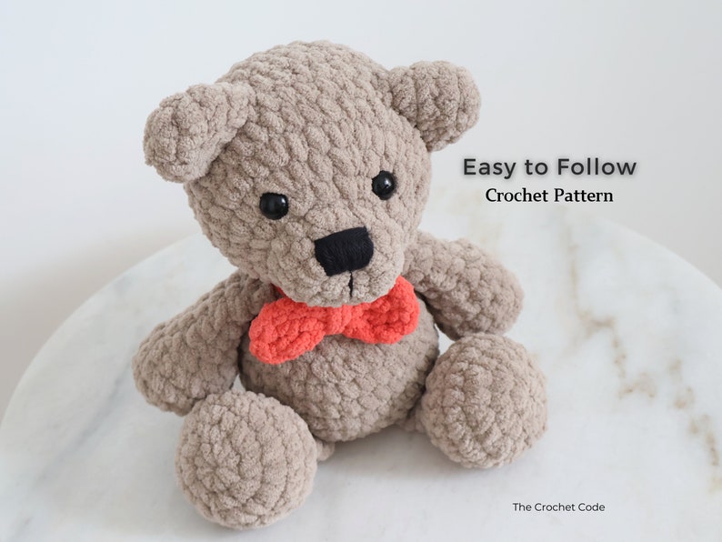 Large Low-Sew Plush Bear Pattern | Instant Digital download PDF