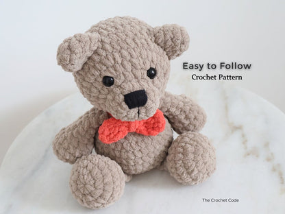Large Low-Sew Plush Bear Pattern | Instant Digital download PDF