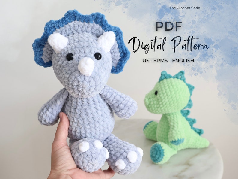 2-in-1 Dinosaur Bundle Pattern | Instant Digital download PDF