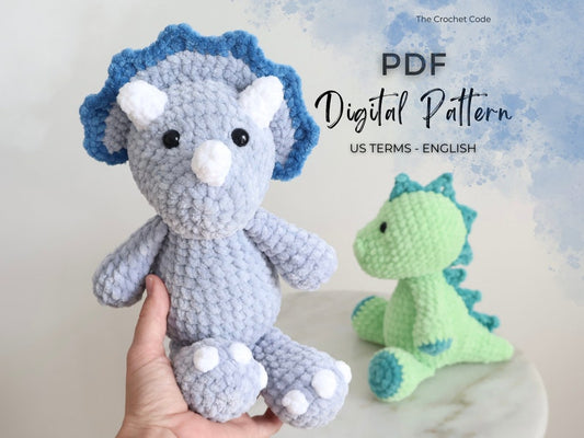2-in-1 Dinosaur Bundle Pattern | Instant Digital download PDF