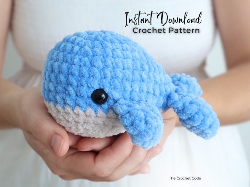Low-Sew Tiny Whale Pattern | Instant Digital download PDF