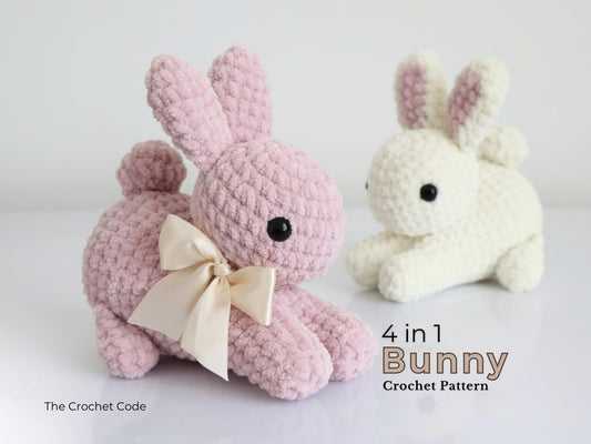 4-in-1 Low-Sew Bunny Pattern | Instant Digital download PDF