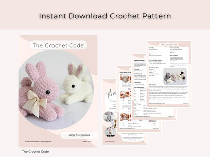 4-in-1 Low-Sew Bunny Pattern | Instant Digital download PDF