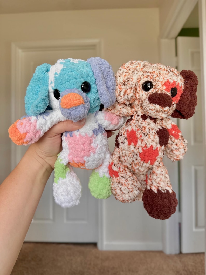 Patches the Puppy | Low-Sew Crochet Pattern | Instant Digital download PDF