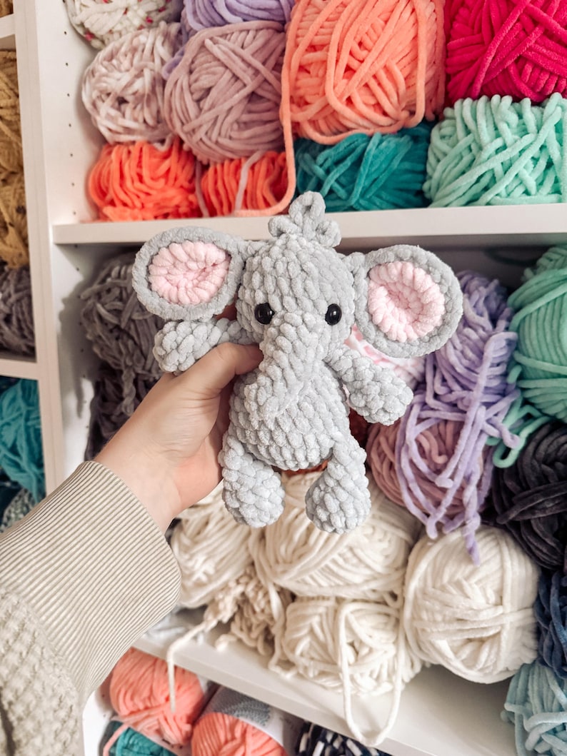 Ivory the Elephant | Low-Sew Crochet Pattern | Instant Digital download PDF