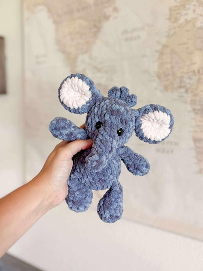 Ivory the Elephant | Low-Sew Crochet Pattern | Instant Digital download PDF