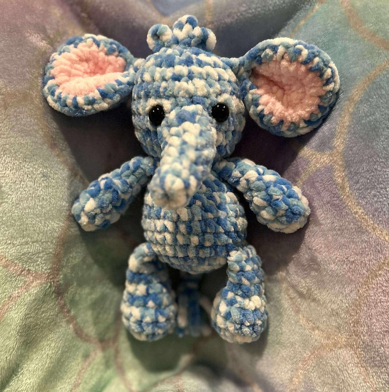 Ivory the Elephant | Low-Sew Crochet Pattern | Instant Digital download PDF