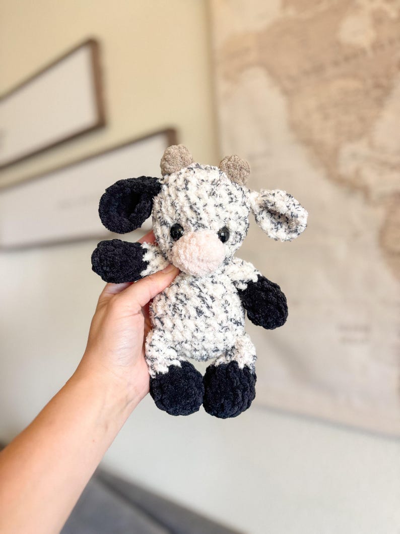 Low-Sew Plush Cow Amigurumi Pattern | Instant Digital download PDF