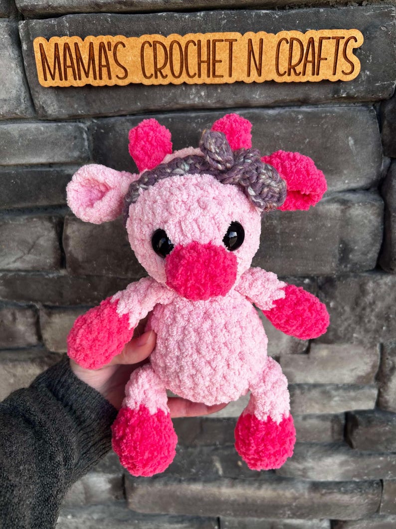 Low-Sew Plush Cow Amigurumi Pattern | Instant Digital download PDF