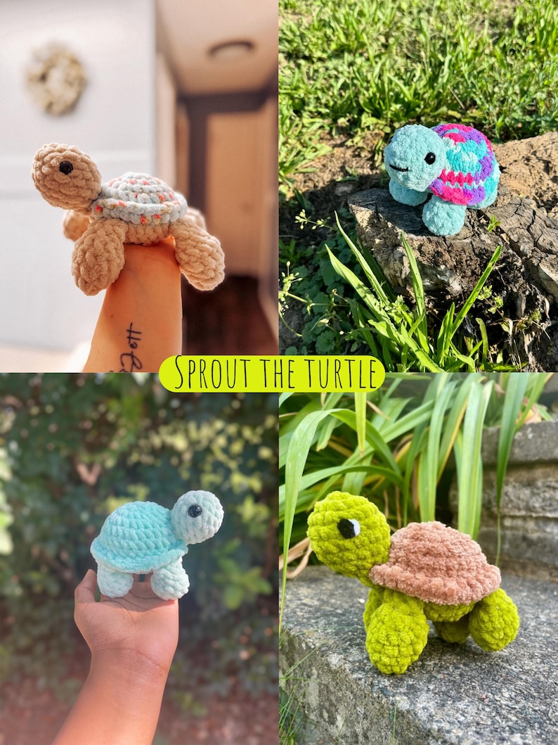 Low-Sew Sprout the Turtle Crochet Pattern | Instant Digital download PDF