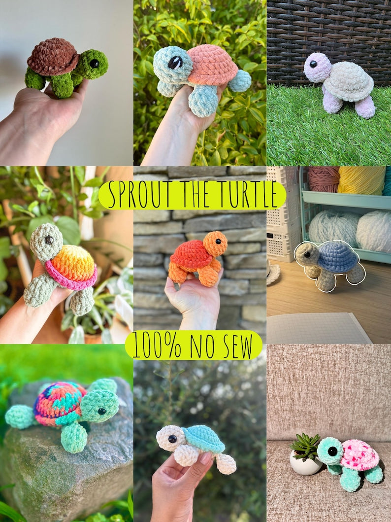 Low-Sew Sprout the Turtle Crochet Pattern | Instant Digital download PDF