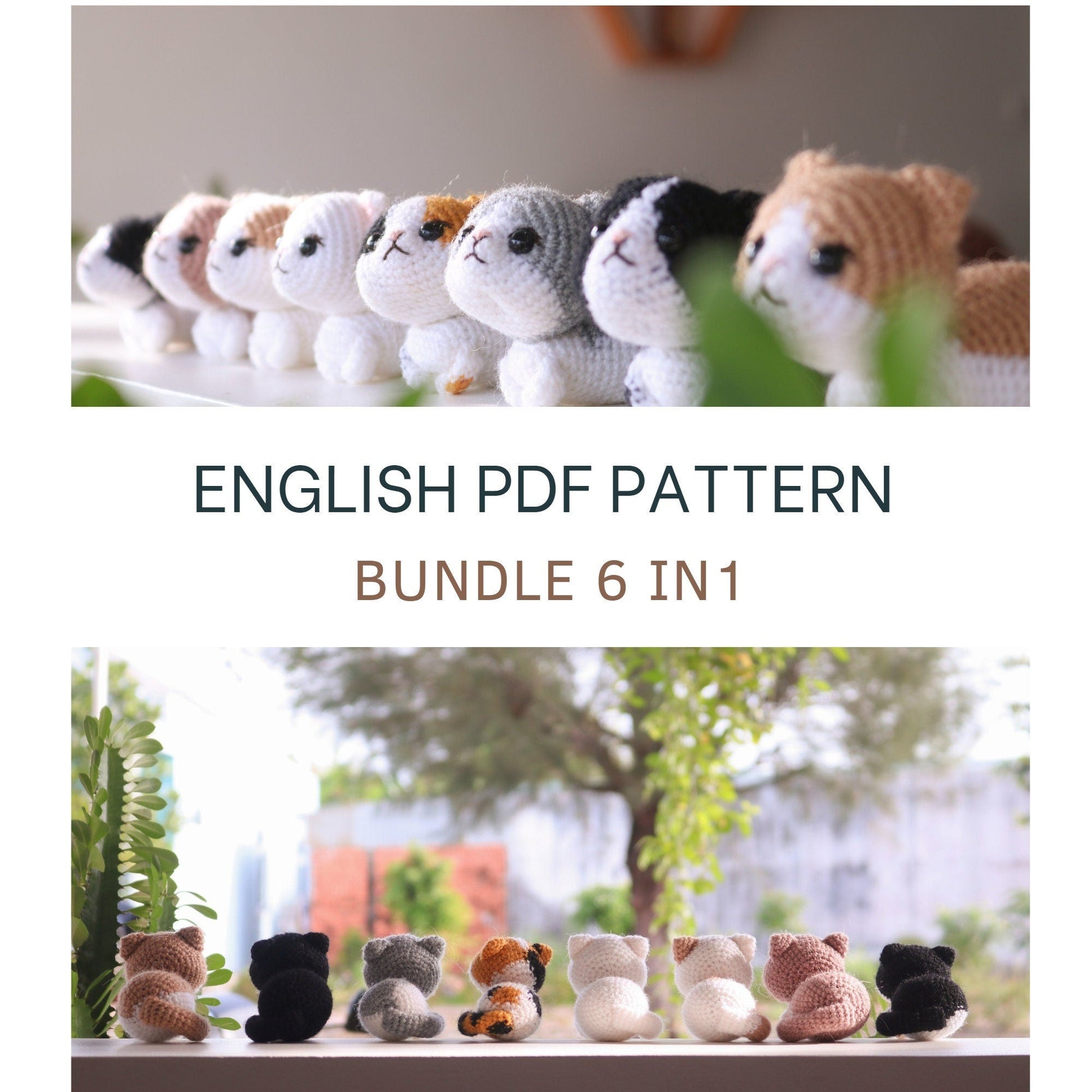 Amigurumi Crochet Cat Pattern Bundle 6-in-1 PDF