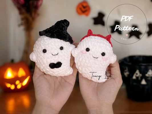 MagicRing Crochet Ghost Halloween Pattern: Witch Hat & Headband (PDF Pattern)