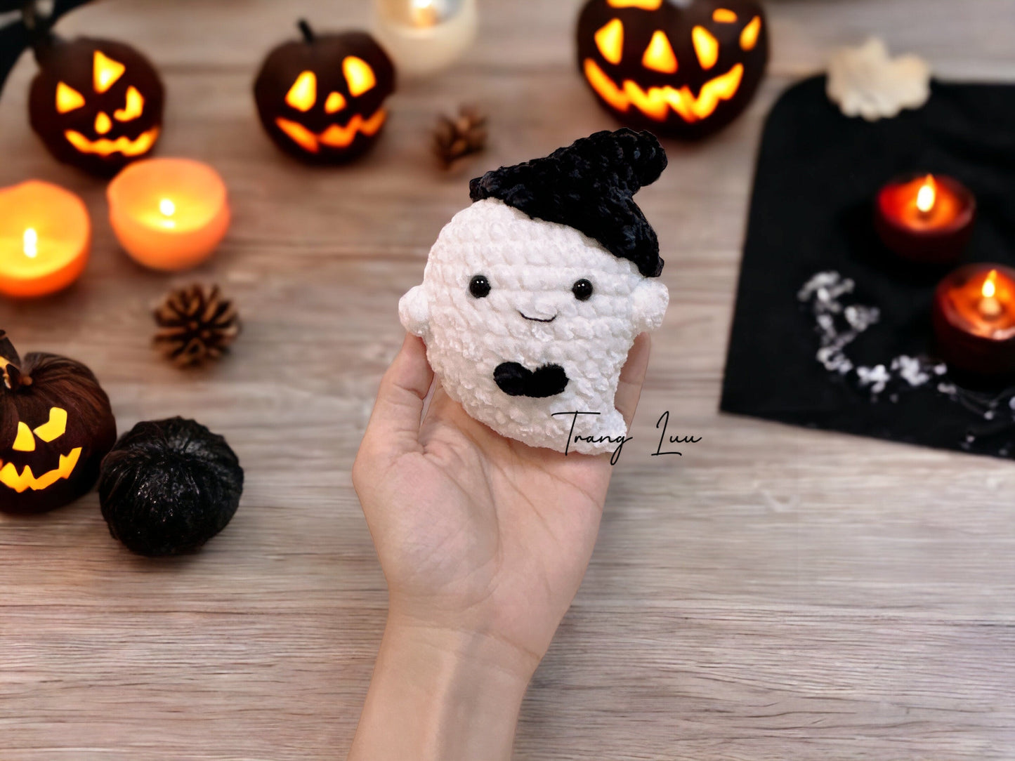 MagicRing Crochet Ghost Halloween Pattern: Witch Hat & Headband (PDF Pattern)