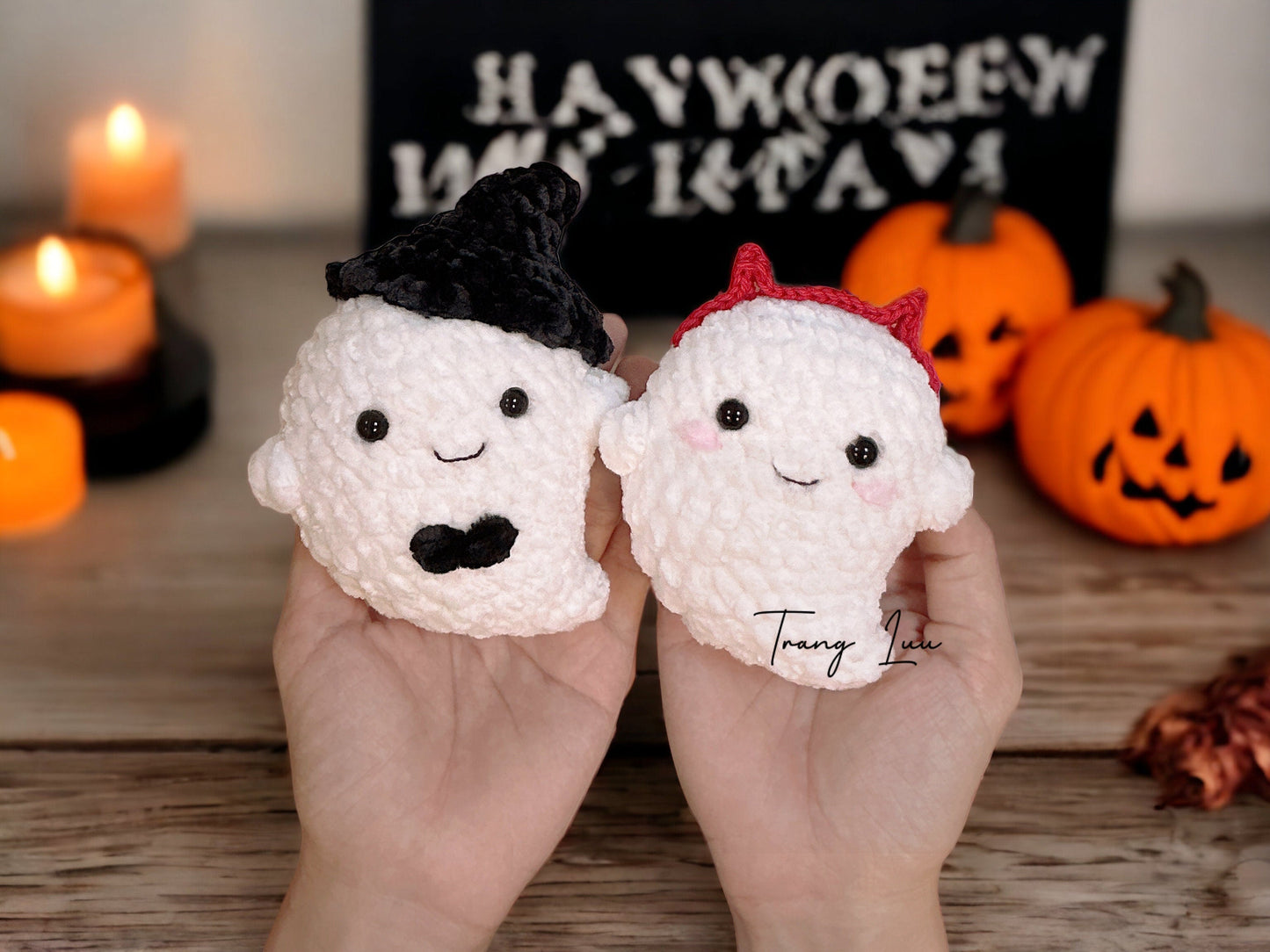 MagicRing Crochet Ghost Halloween Pattern: Witch Hat & Headband (PDF Pattern)