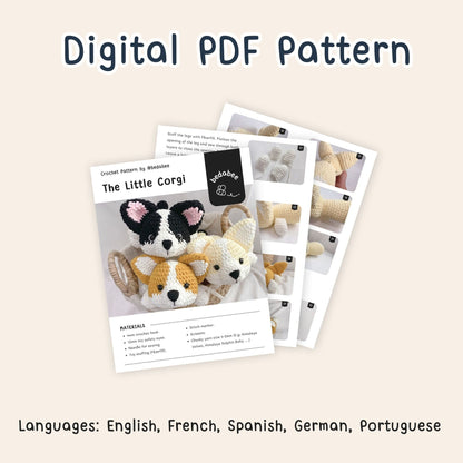 Bedabee Corgi Crochet Pattern Amigurumi Dog Puppy PDF Tutorial