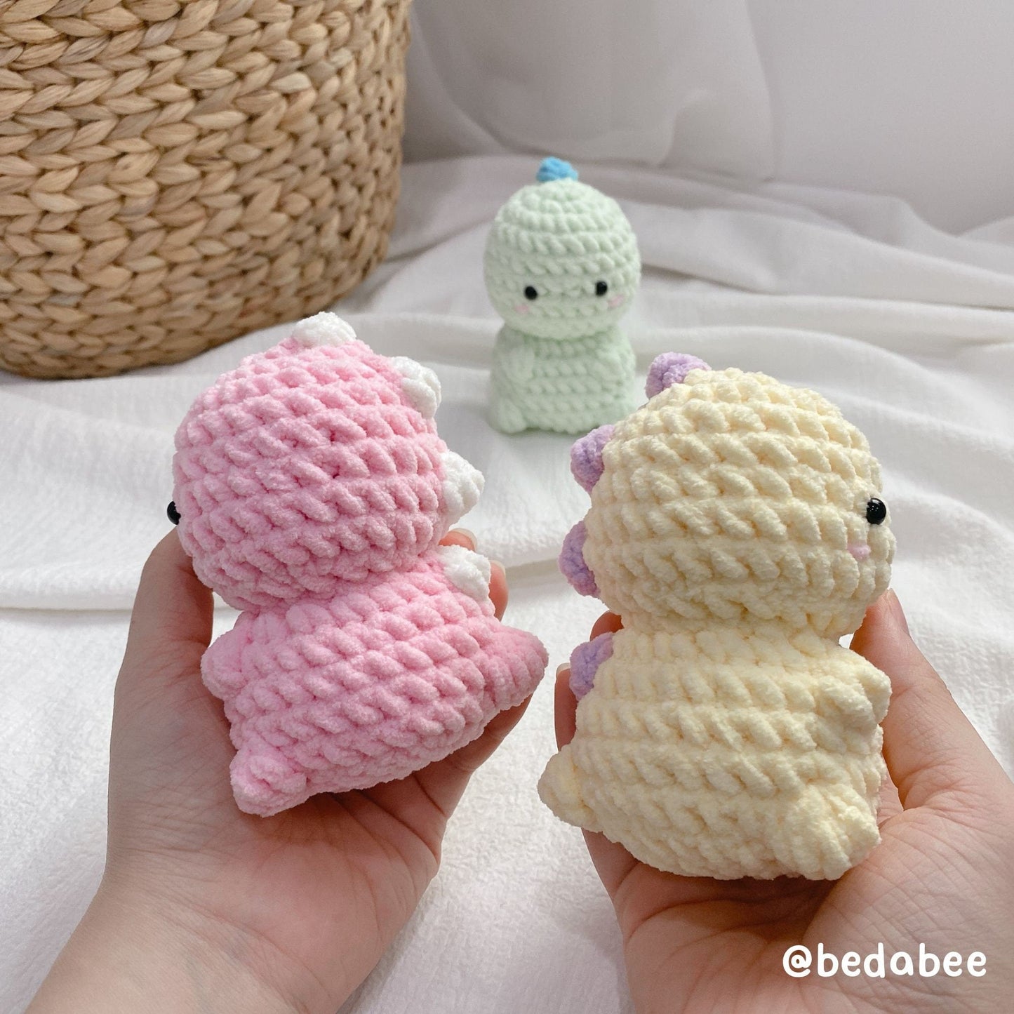 Bedabee No-Sew Little Dinosaur Crochet Pattern Amigurumi PDF Tutorial