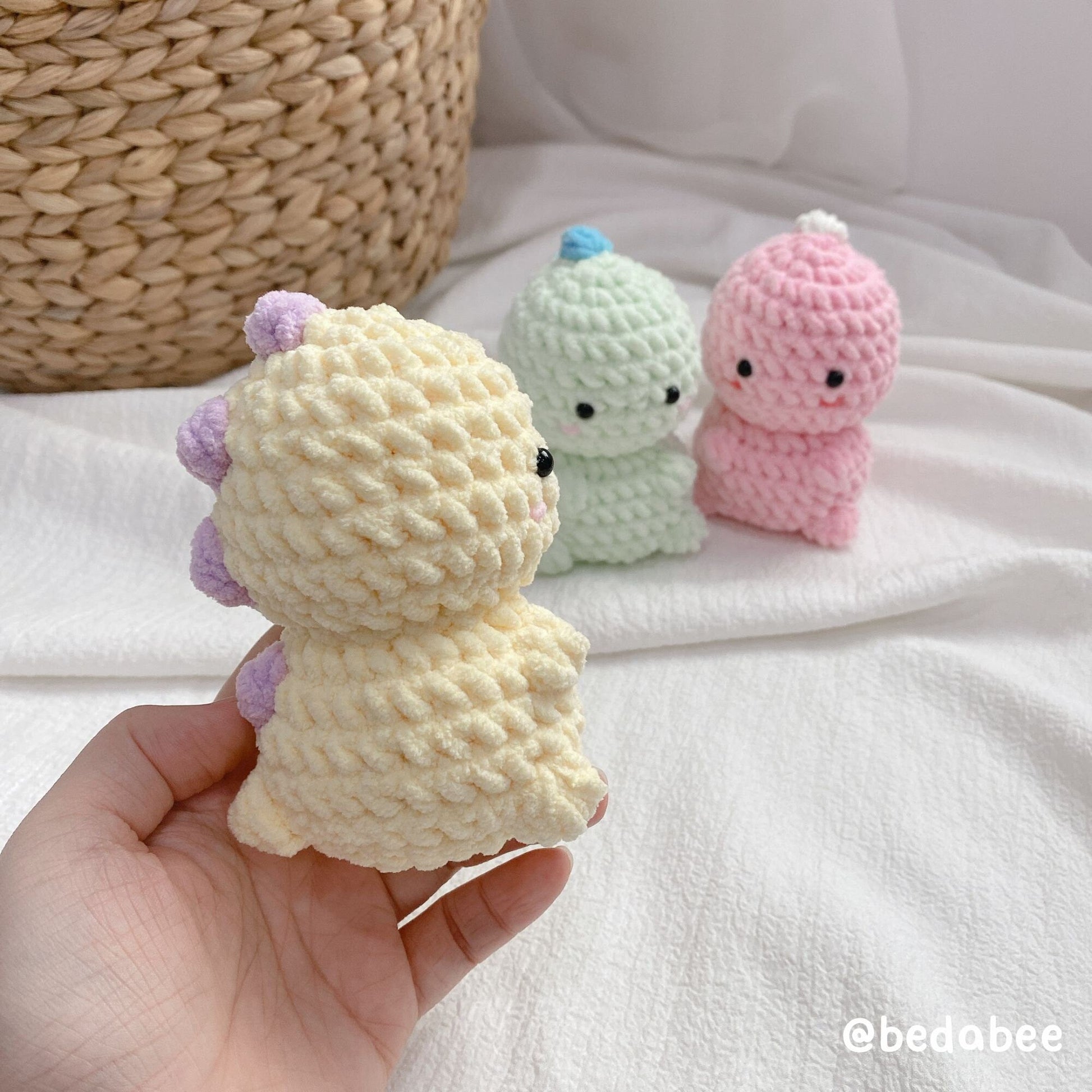 Bedabee No-Sew Little Dinosaur Crochet Pattern Amigurumi PDF Tutorial