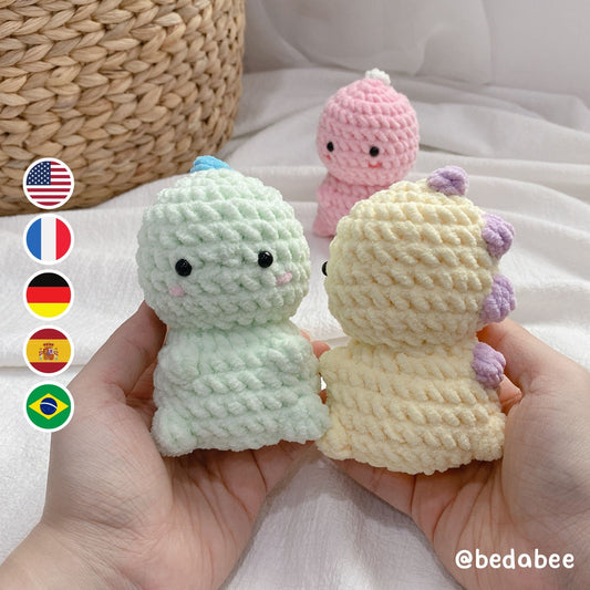 Bedabee No-Sew Little Dinosaur Crochet Pattern Amigurumi PDF Tutorial