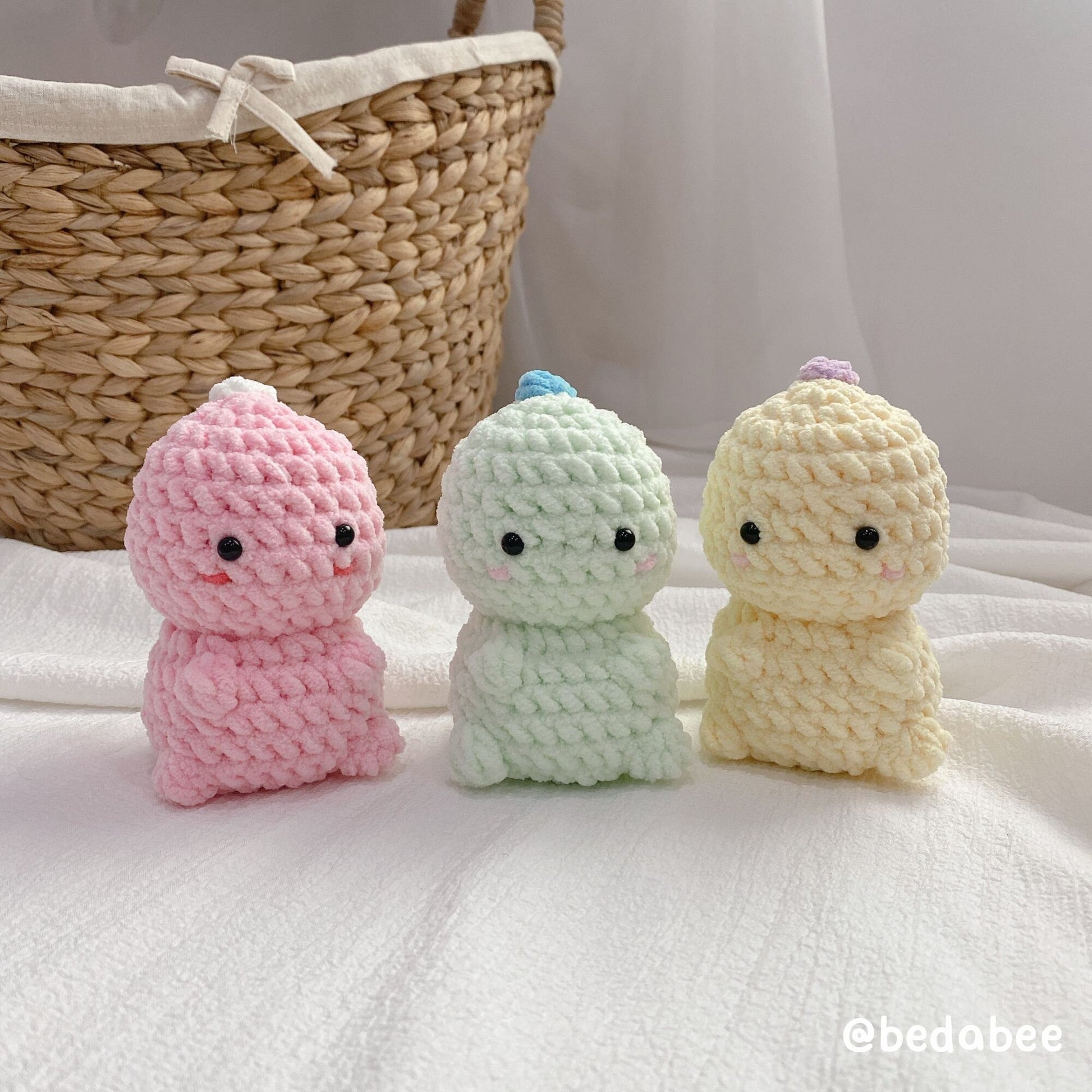 Bedabee No-Sew Little Dinosaur Crochet Pattern Amigurumi PDF Tutorial