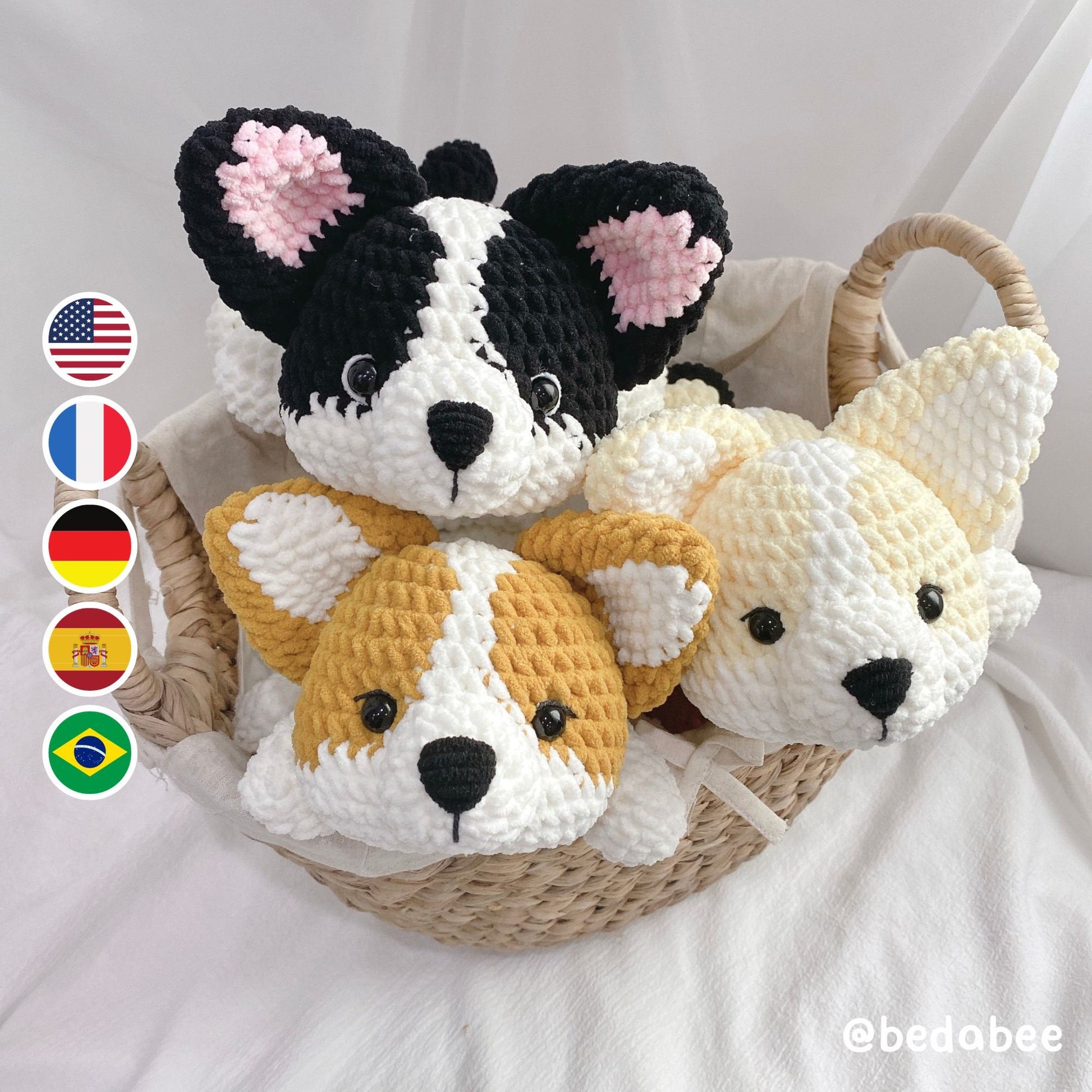 Bedabee Corgi Crochet Pattern Amigurumi Dog Puppy PDF Tutorial