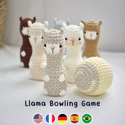 Bedabee No-Sew Llama Bowling Plushie Crochet Pattern Amigurumi PDF Tutorial
