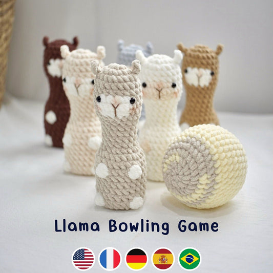 Bedabee No-Sew Llama Bowling Plushie Crochet Pattern Amigurumi PDF Tutorial