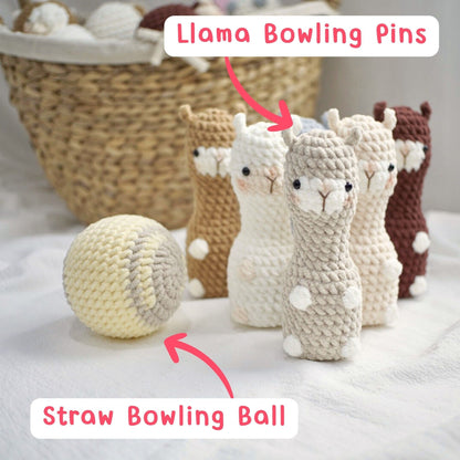 Bedabee No-Sew Llama Bowling Plushie Crochet Pattern Amigurumi PDF Tutorial